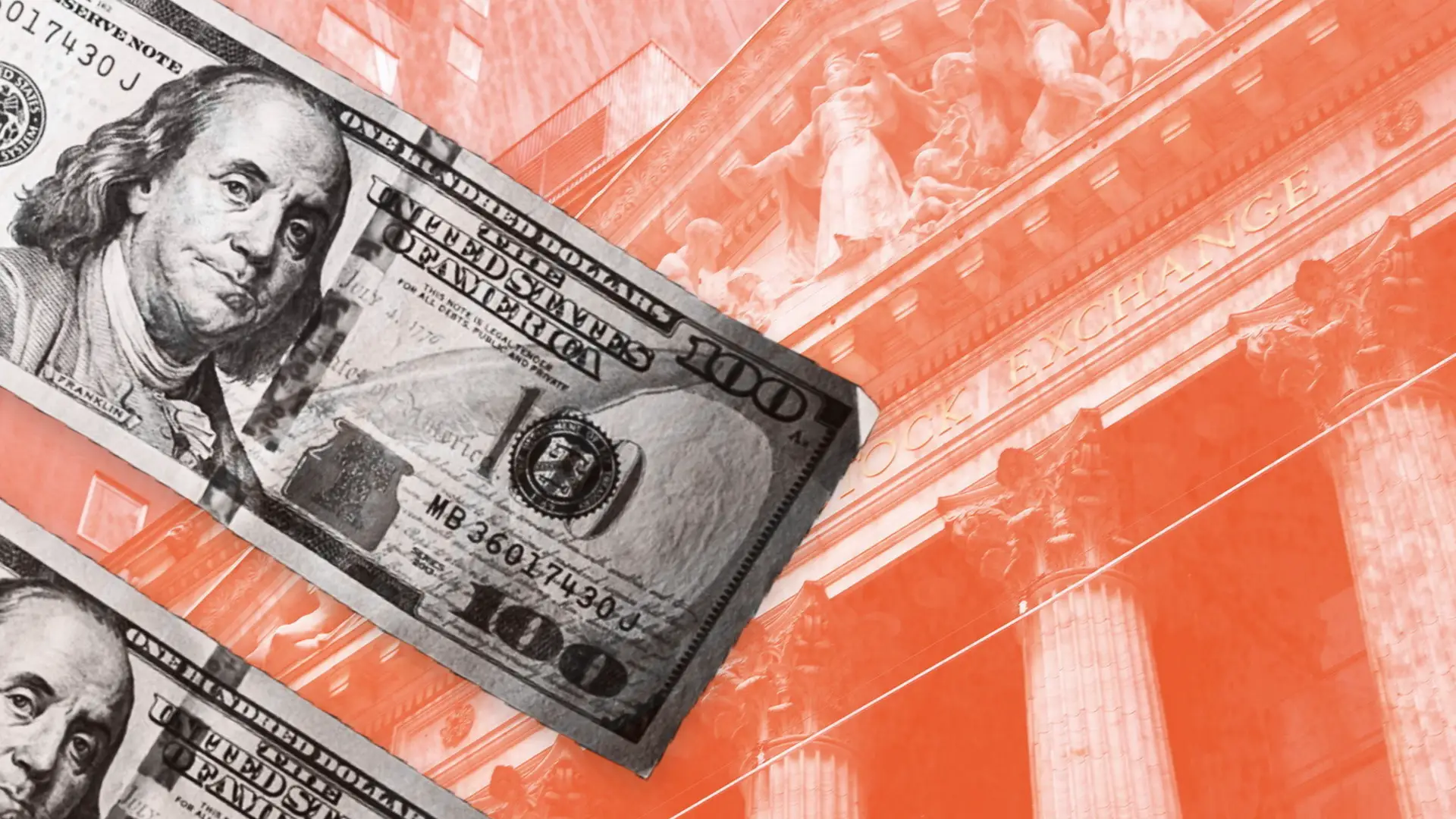 Hundred-dollar bills over a stock exchange backdrop illustrating how investors can leverage a market reset for higher returns.