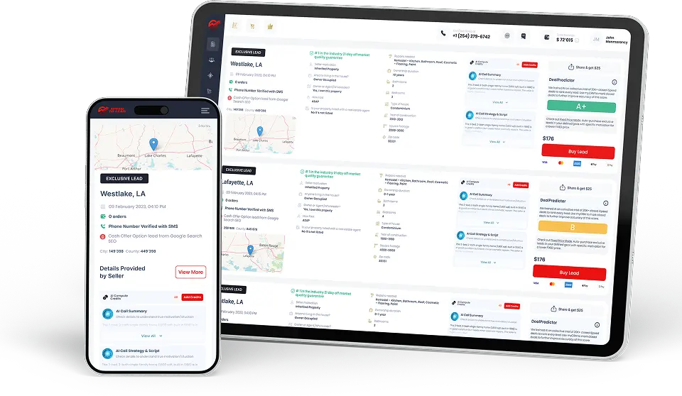 iSpeedToLead platform dashboard showing verified leads and AI insights
