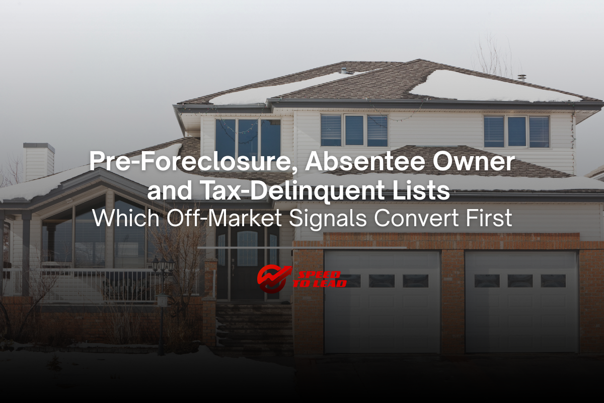 Pre-Foreclosure, Absentee Owner and Tax-Delinquent Lists
